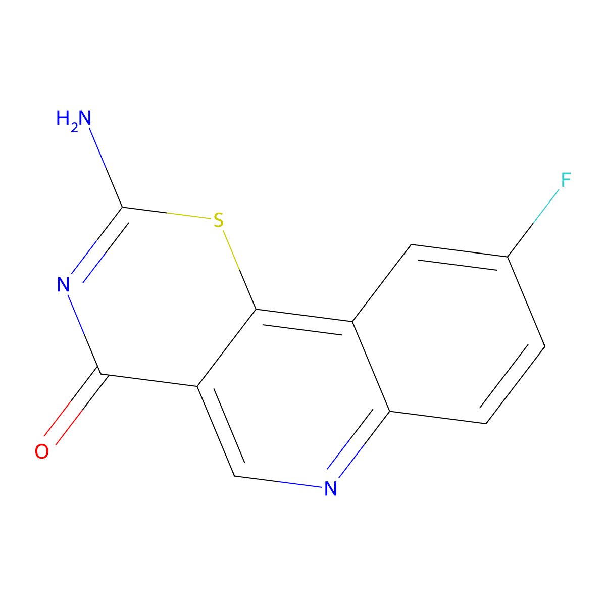 2-amino-9-fluoro-4H-[1,3]thiazino[5,6-c]quinolin-4-one molecular structure, CAS 1018135-29-9