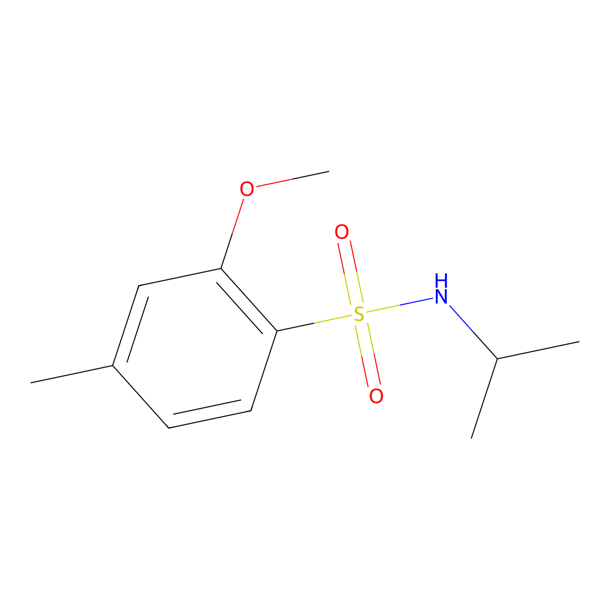 N-isopropyl-2-methoxy-4-methylbenzenesulfonamide molecular structure, CAS 1018135-30-2