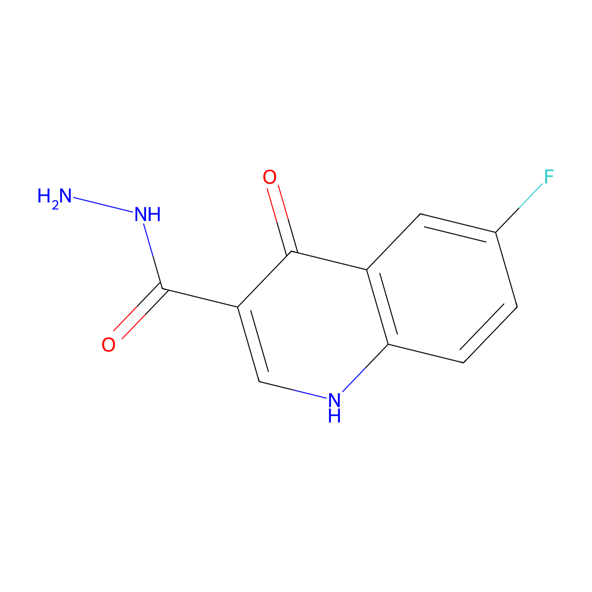 6-Fluoro-4-hydroxyquinoline-3-carbohydrazide molecular structure, CAS 1018135-33-5
