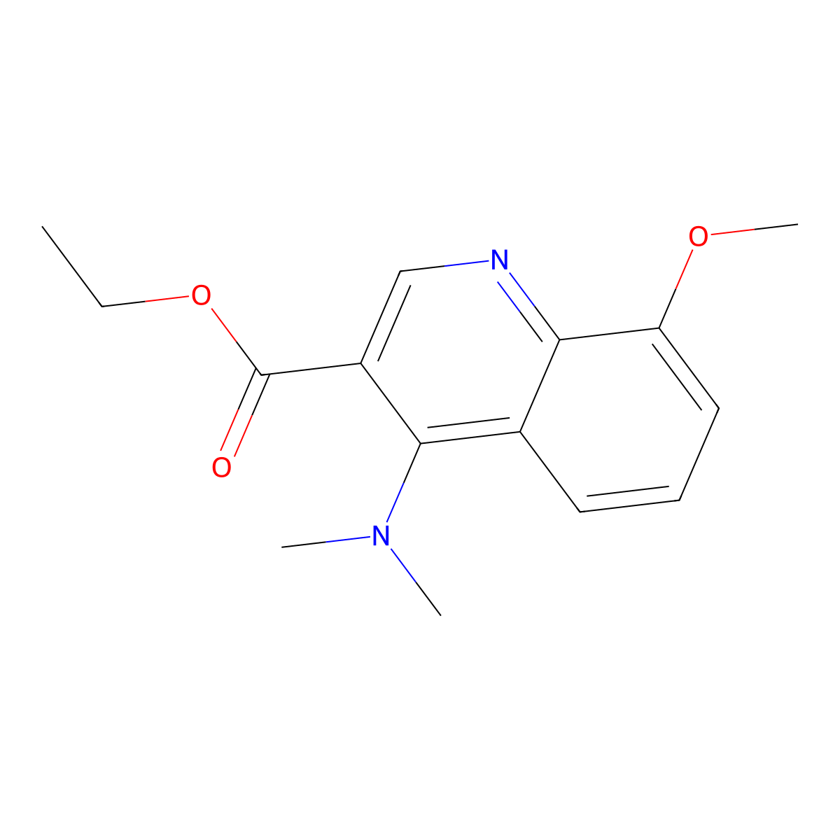Ethyl 4-(dimethylamino)-8-methoxyquinoline-3-carboxylate molecular structure, CAS 1018135-37-9