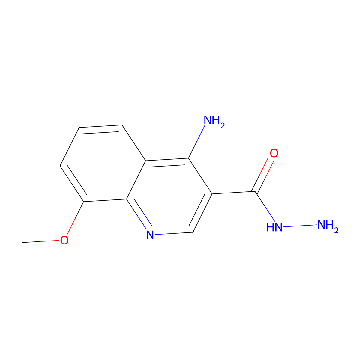 4-Amino-8-methoxyquinoline-3-carbohydrazide molecular structure, CAS 1018135-53-9