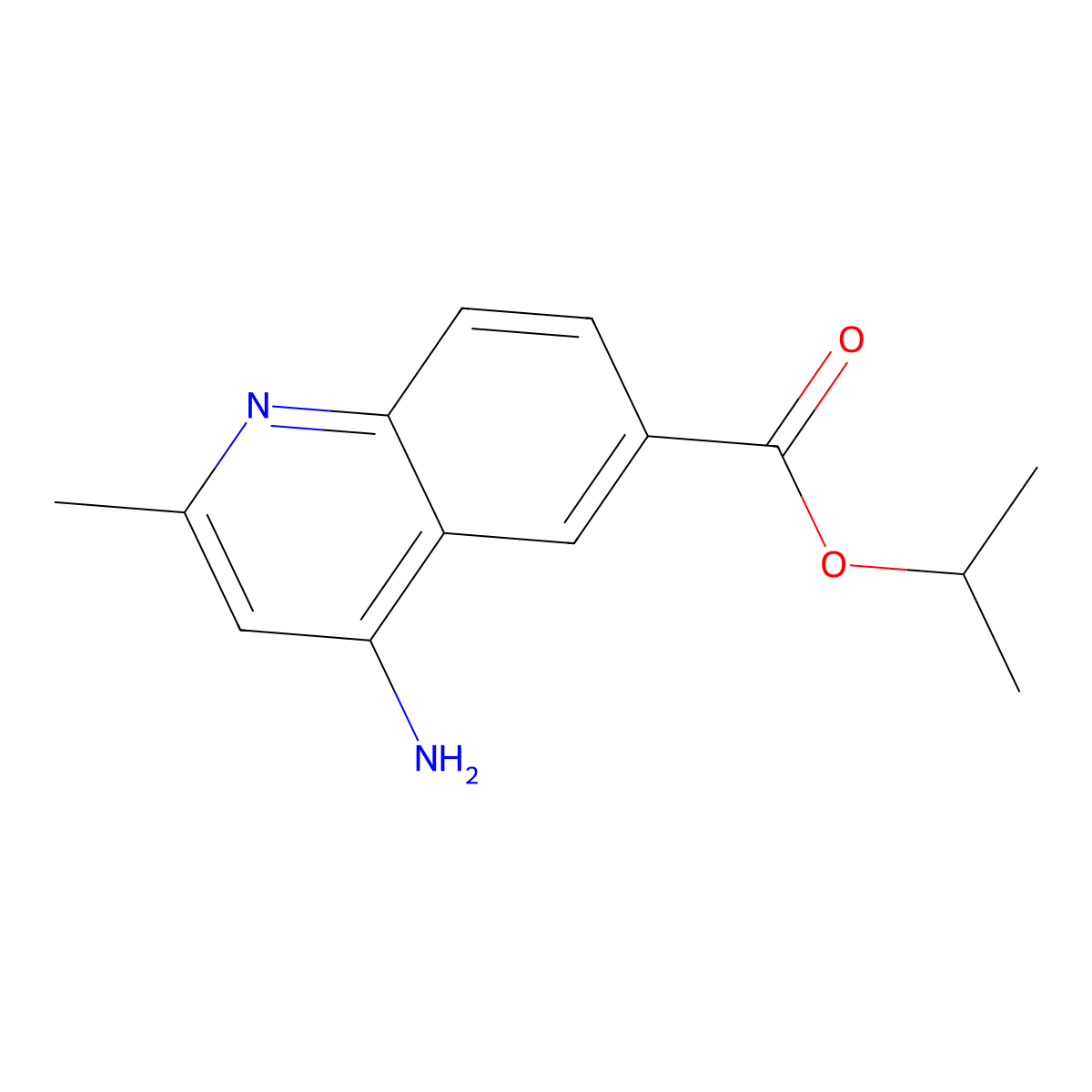 Propan-2-yl 4-amino-2-methylquinoline-6-carboxylate molecular structure, CAS 1018135-61-9