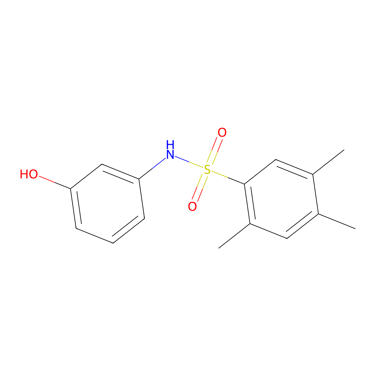 N-(3-hydroxyphenyl)-2,4,5-trimethylbenzene-1-sulfonamide molecular structure, CAS 1018136-23-6
