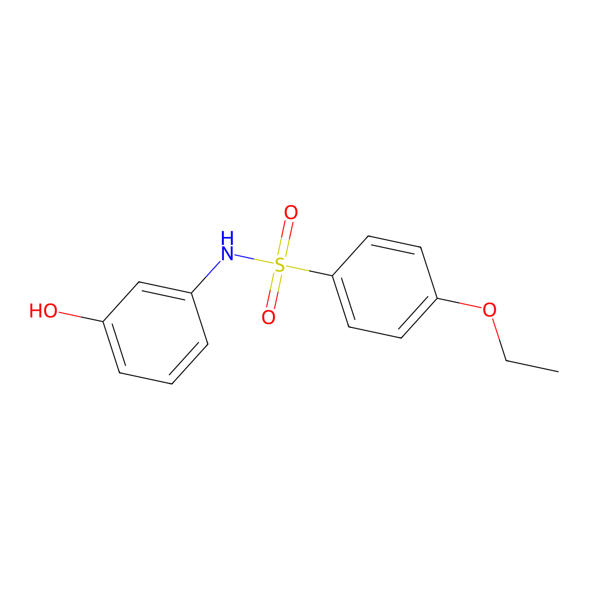 4-ethoxy-N-(3-hydroxyphenyl)benzenesulfonamide molecular structure, CAS 1018136-35-0