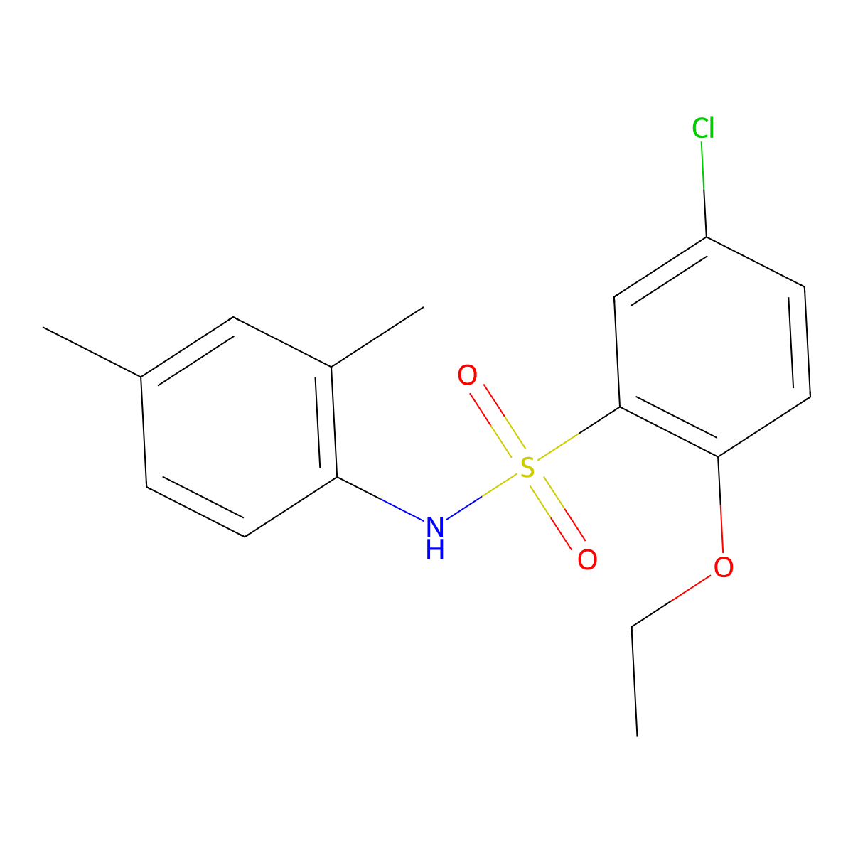 5-chloro-N-(2,4-dimethylphenyl)-2-ethoxybenzenesulfonamide molecular structure, CAS 1018136-59-8