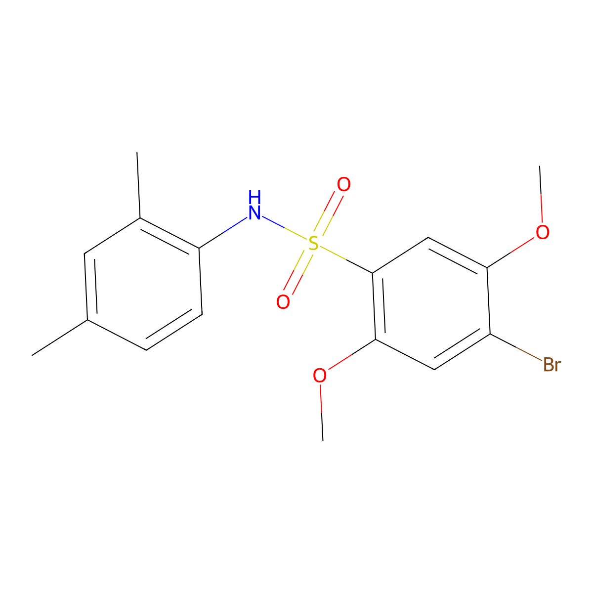 4-bromo-N-(2,4-dimethylphenyl)-2,5-dimethoxybenzene-1-sulfonamide molecular structure, CAS 1018136-71-4