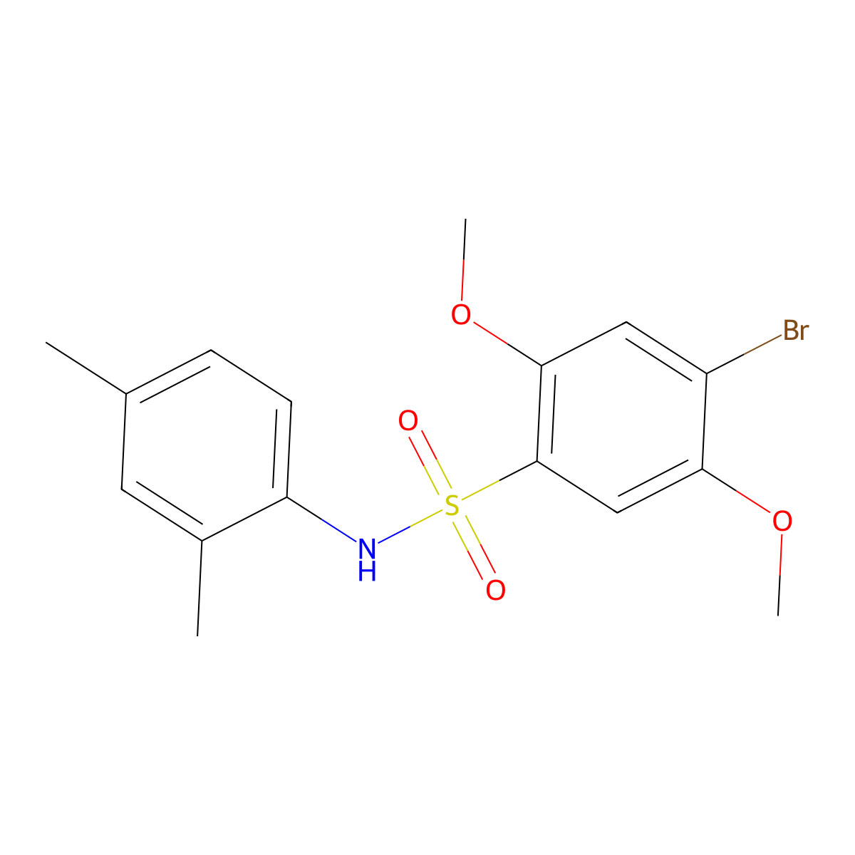 4-bromo-N-(2,4-dimethylphenyl)-2,5-dimethoxybenzene-1-sulfonamide molecular structure, CAS 1018136-71-4