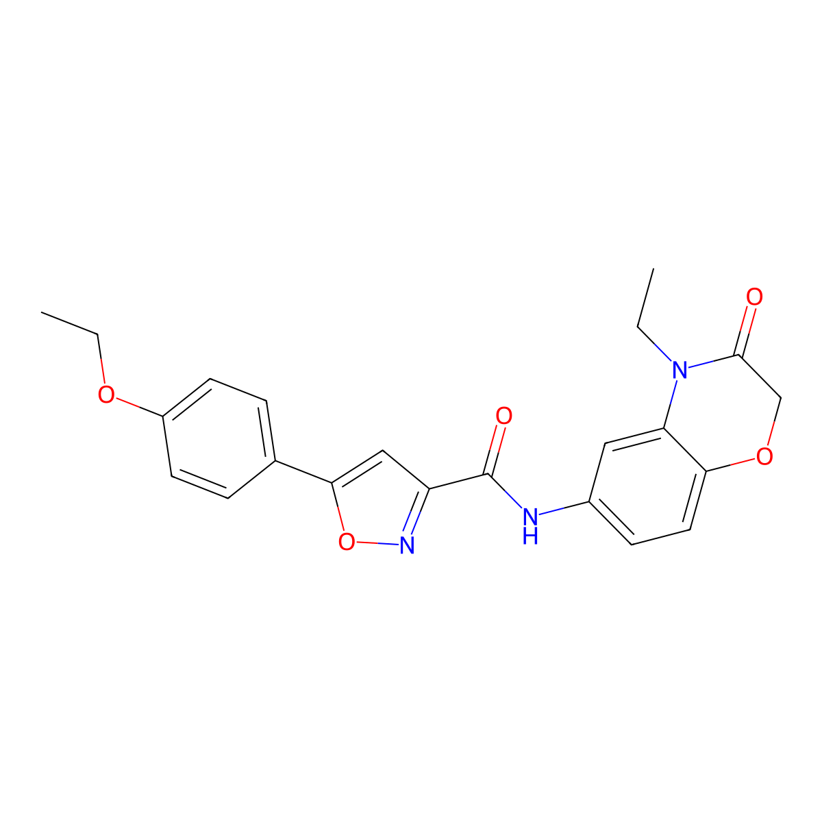 5-(4-ethoxyphenyl)-N-(4-ethyl-3-oxo-3,4-dihydro-2H-1,4-benzoxazin-6-yl)-1,2-oxazole-3-carboxamide molecular structure, CAS 1018139-86-0