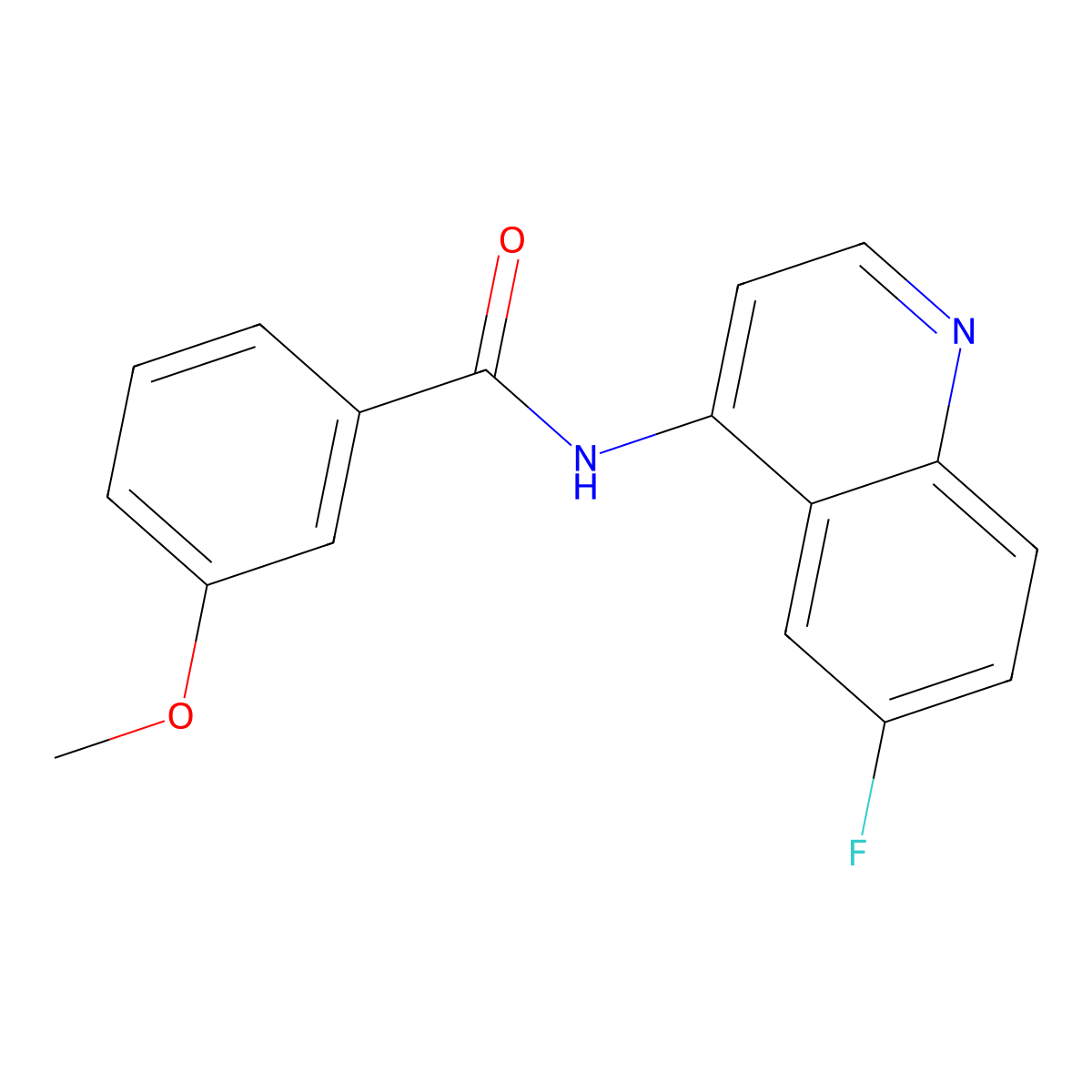 N-(6-fluoroquinolin-4-yl)-3-methoxybenzamide molecular structure, CAS 1018140-76-5