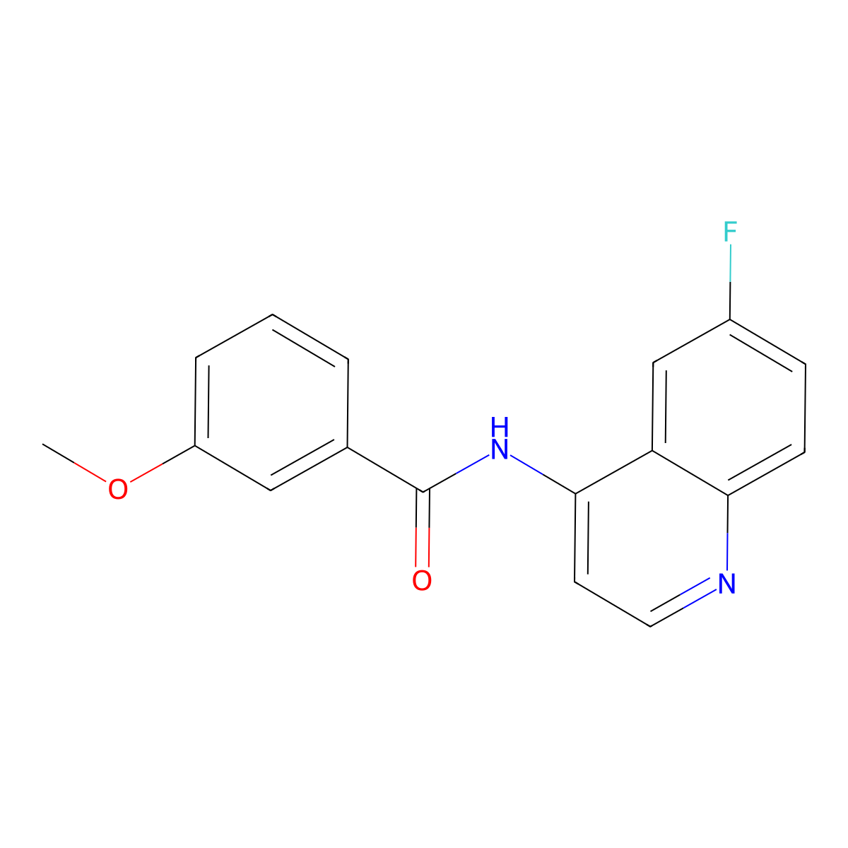 N-(6-fluoroquinolin-4-yl)-3-methoxybenzamide molecular structure, CAS 1018140-76-5