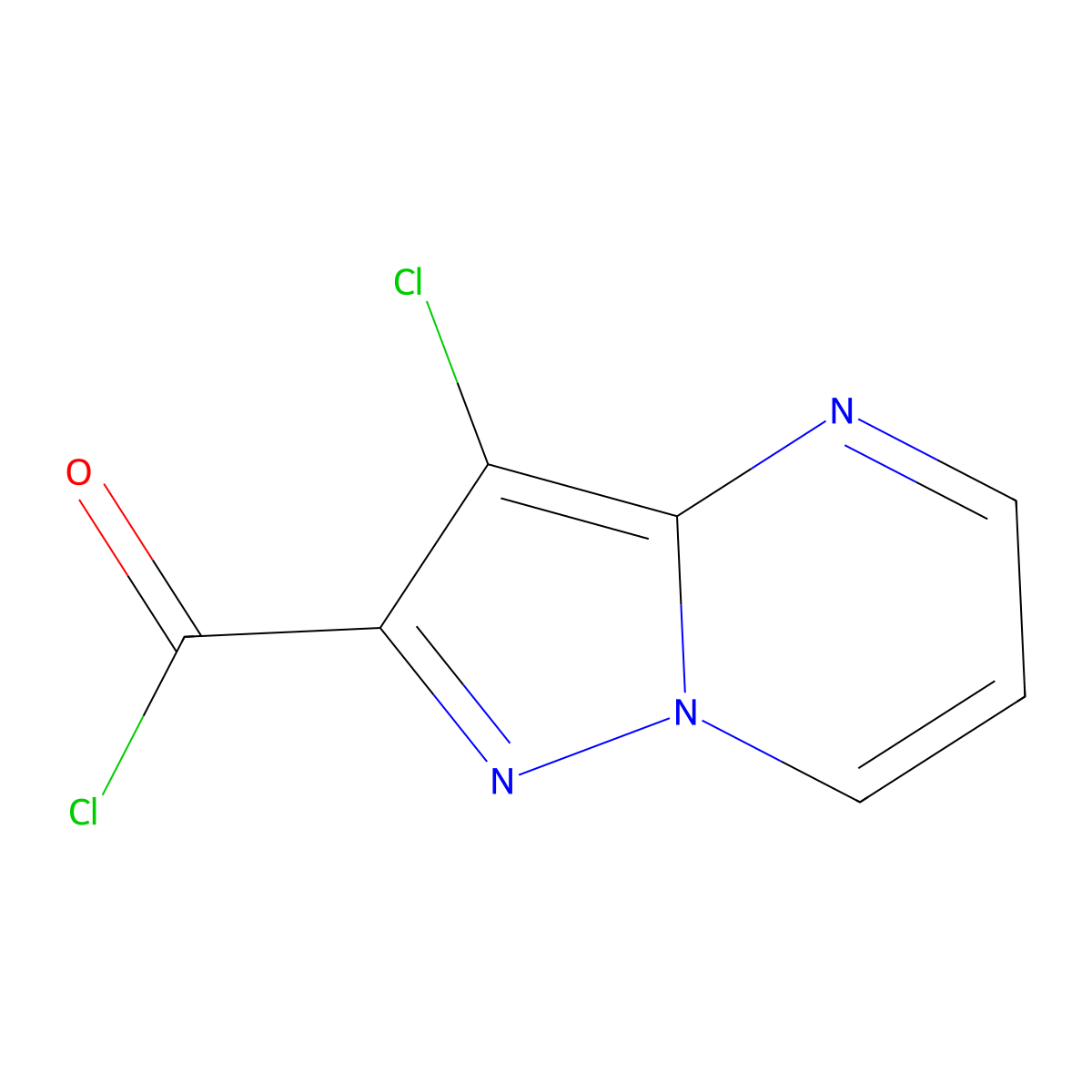 3-Chloropyrazolo[1,5-a]pyrimidine-2-carbonyl chloride molecular structure, CAS 1018141-81-5