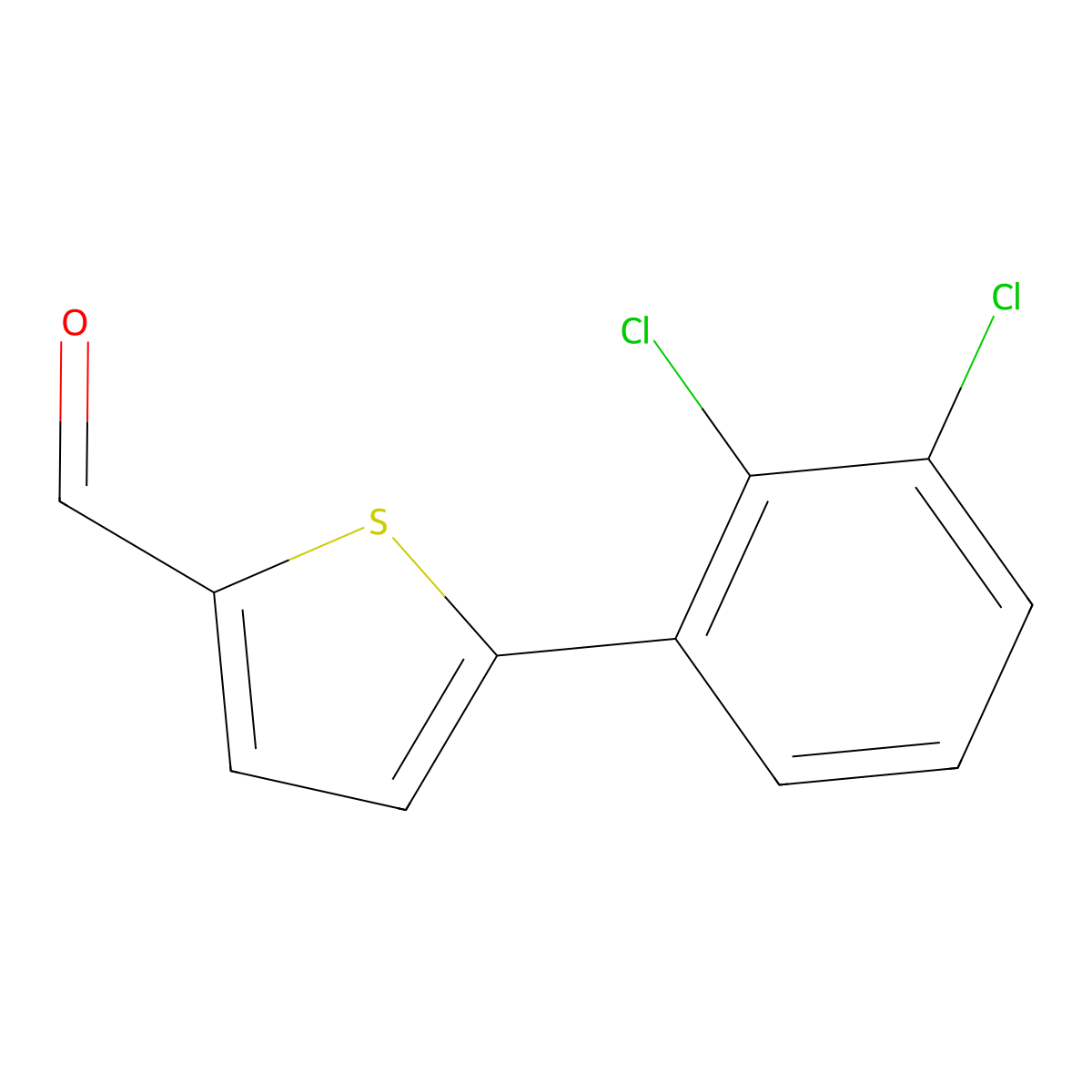 5-(2,3-Dichlorophenyl)thiophene-2-carbaldehyde molecular structure, CAS 1018141-93-9