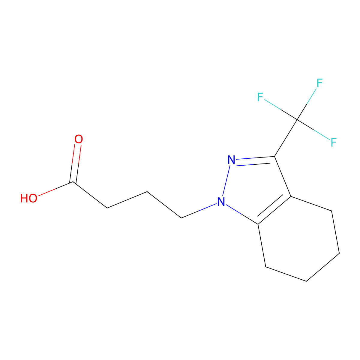 4-[3-(trifluoromethyl)-4,5,6,7-tetrahydro-1H-indazol-1-yl]butanoic acid molecular structure, CAS 1018142-46-5