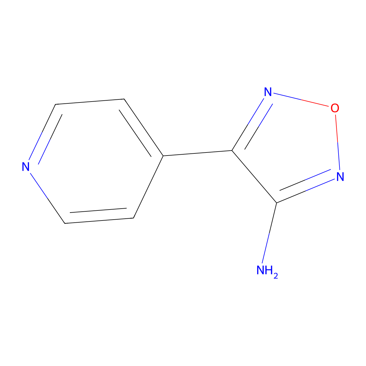 4-(Pyridin-4-yl)-1,2,5-oxadiazol-3-amine molecular structure, CAS 1018143-02-6