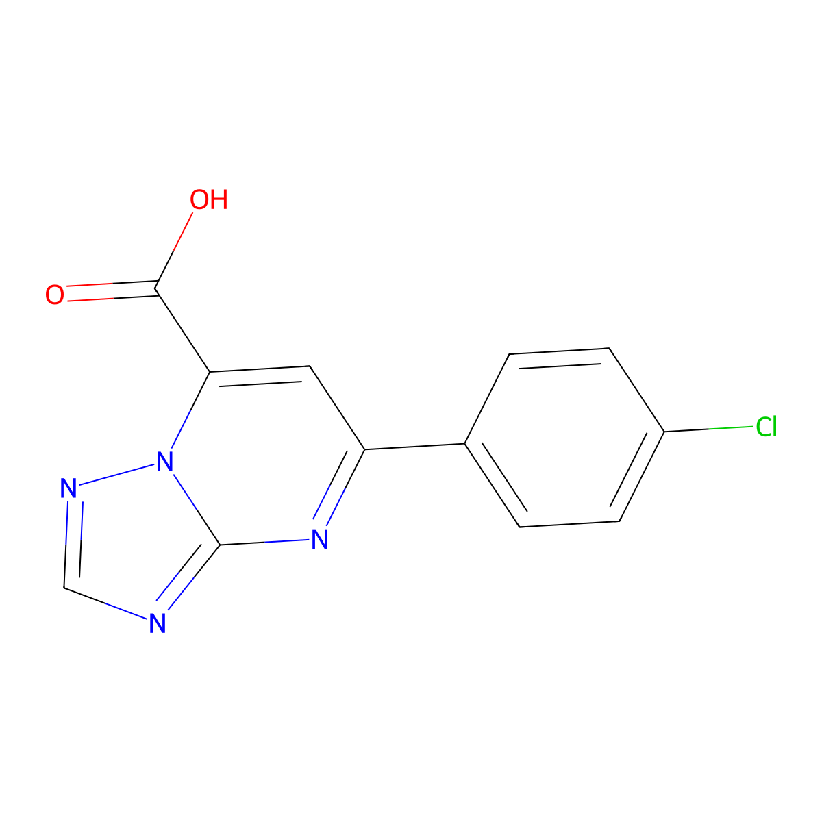 5-(4-Chlorophenyl)[1,2,4]triazolo[1,5-a]pyrimidine-7-carboxylic acid molecular structure, CAS 1018143-17-3