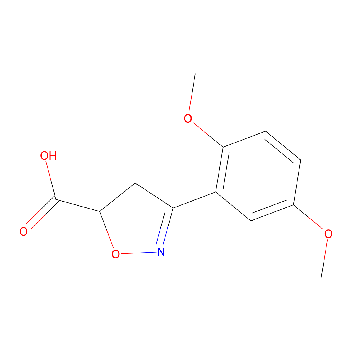 3-(2,5-Dimethoxyphenyl)-4,5-dihydroisoxazole-5-carboxylic acid molecular structure, CAS 1018143-27-5