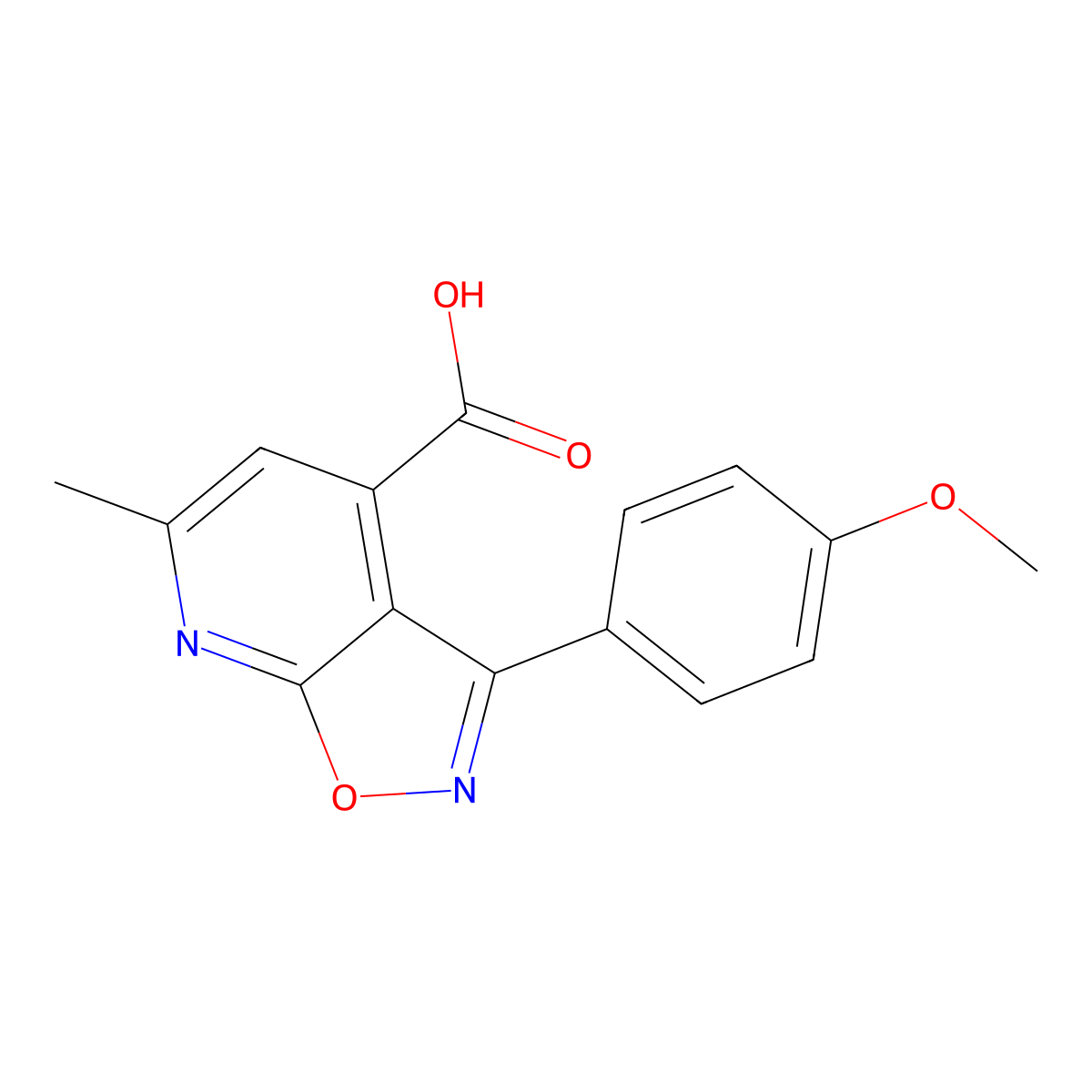 3-(4-Methoxyphenyl)-6-methylisoxazolo[5,4-b]pyridine-4-carboxylic acid molecular structure, CAS 1018143-33-3