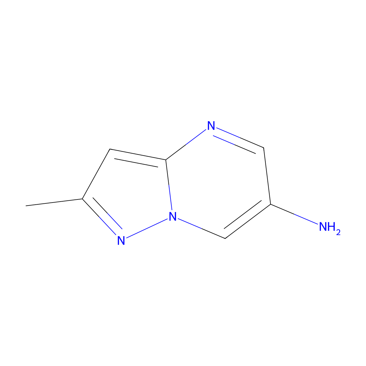 2-Methylpyrazolo(1,5-a)pyrimidin-6-amine molecular structure, CAS 1018143-51-5
