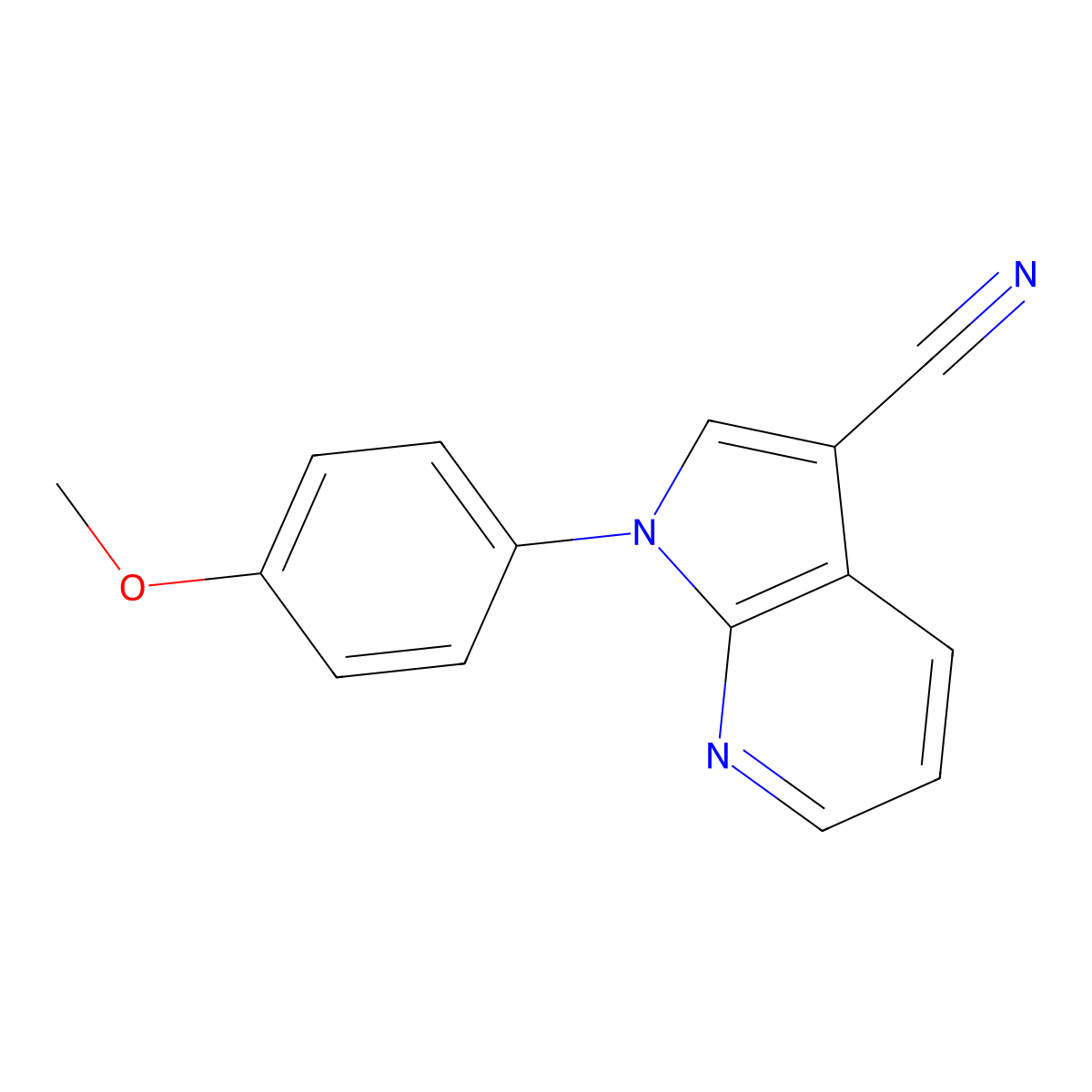 1-(4-methoxyphenyl)-1H-pyrrolo[2,3-b]pyridine-3-carbonitrile molecular structure, CAS 1018143-69-5