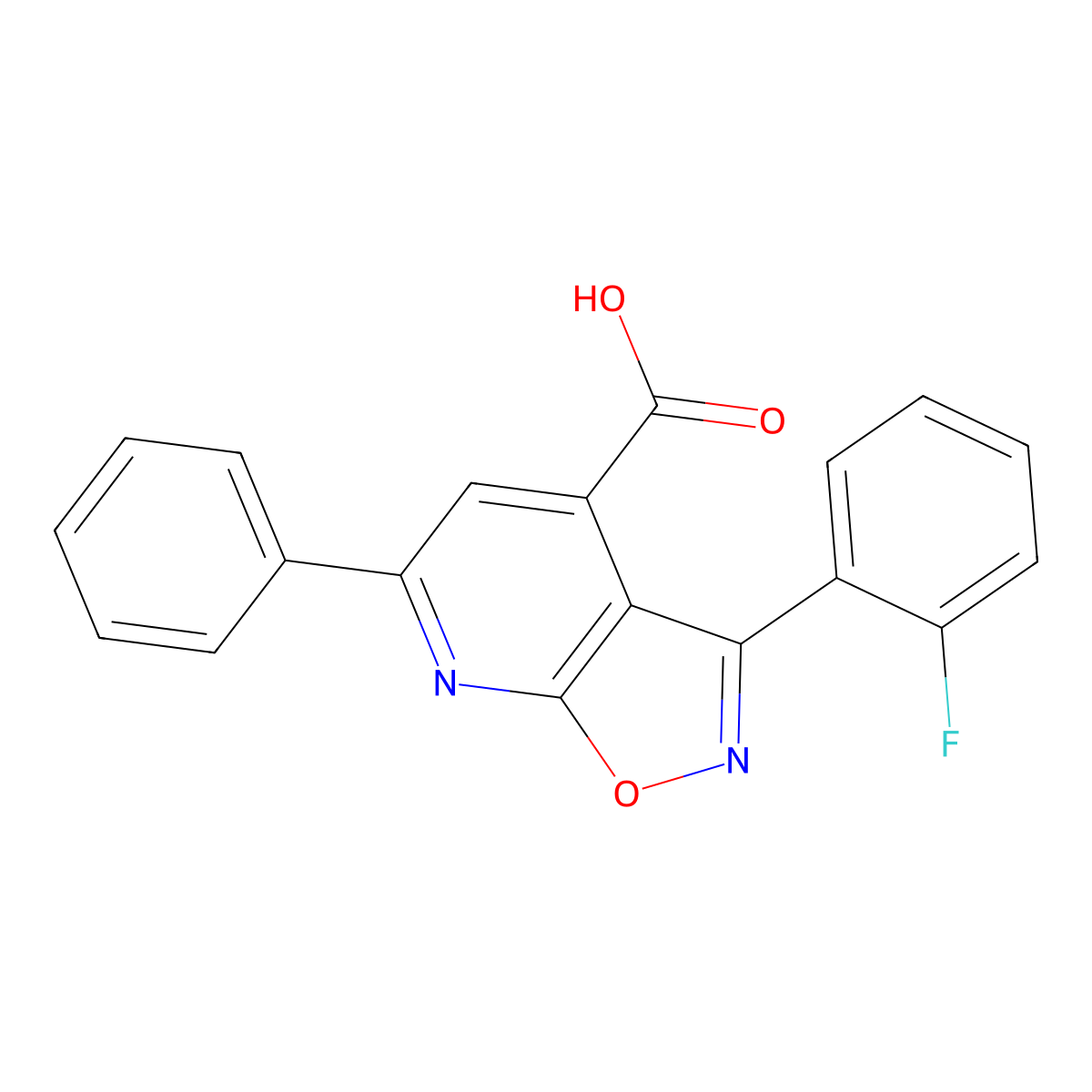 3-(2-Fluorophenyl)-6-phenylisoxazolo[5,4-b]pyridine-4-carboxylic acid molecular structure, CAS 1018143-92-4