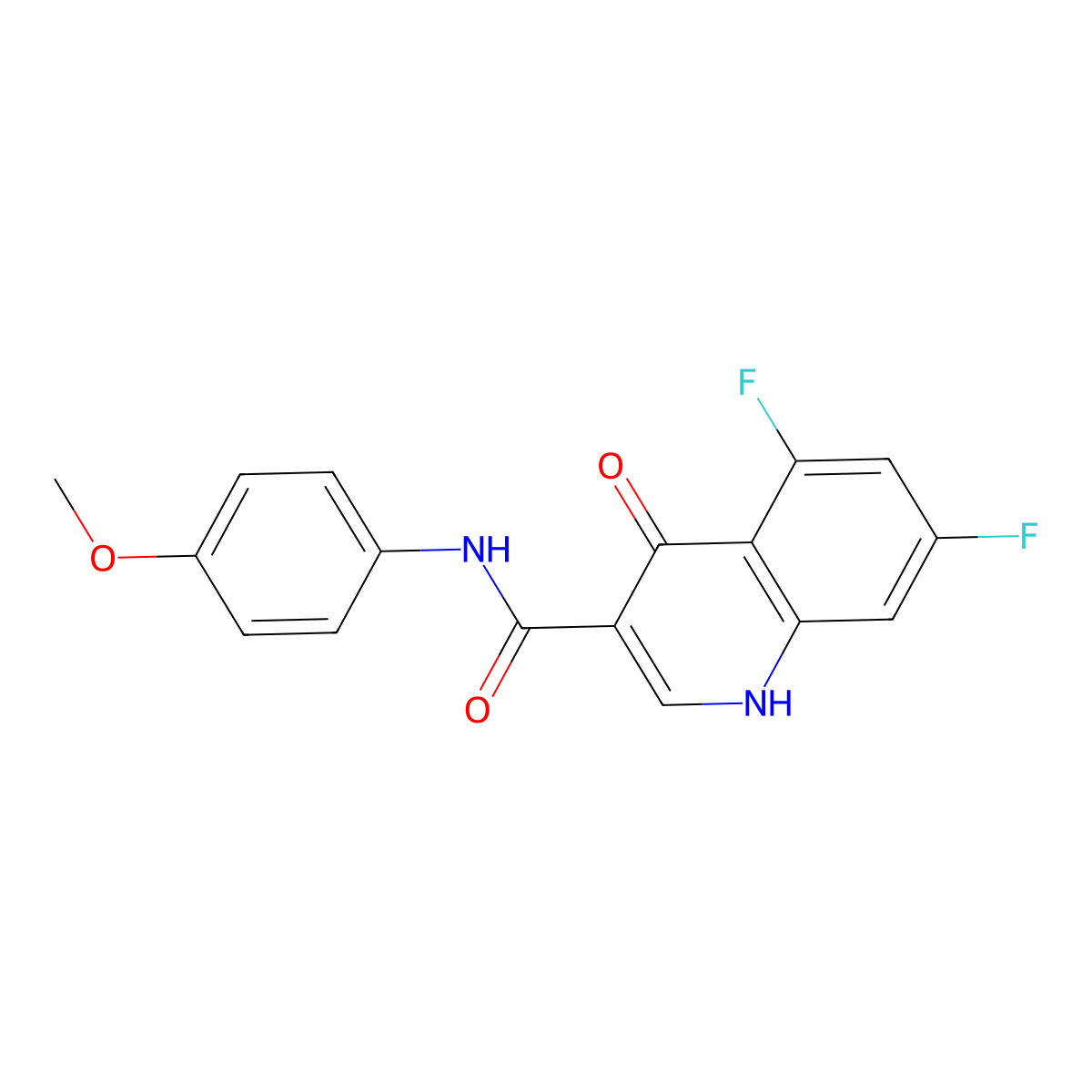 5,7-Difluoro-4-hydroxy-N-(4-methoxyphenyl)-3-quinolinecarboxamide molecular structure, CAS 1018144-06-3