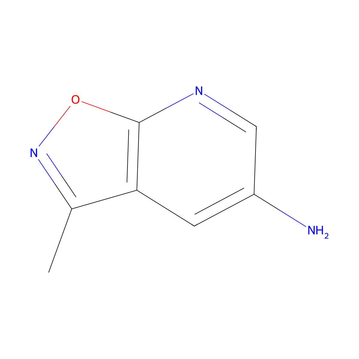 3-Methyl-[1,2]oxazolo[5,4-b]pyridin-5-amine molecular structure, CAS 1018144-08-5
