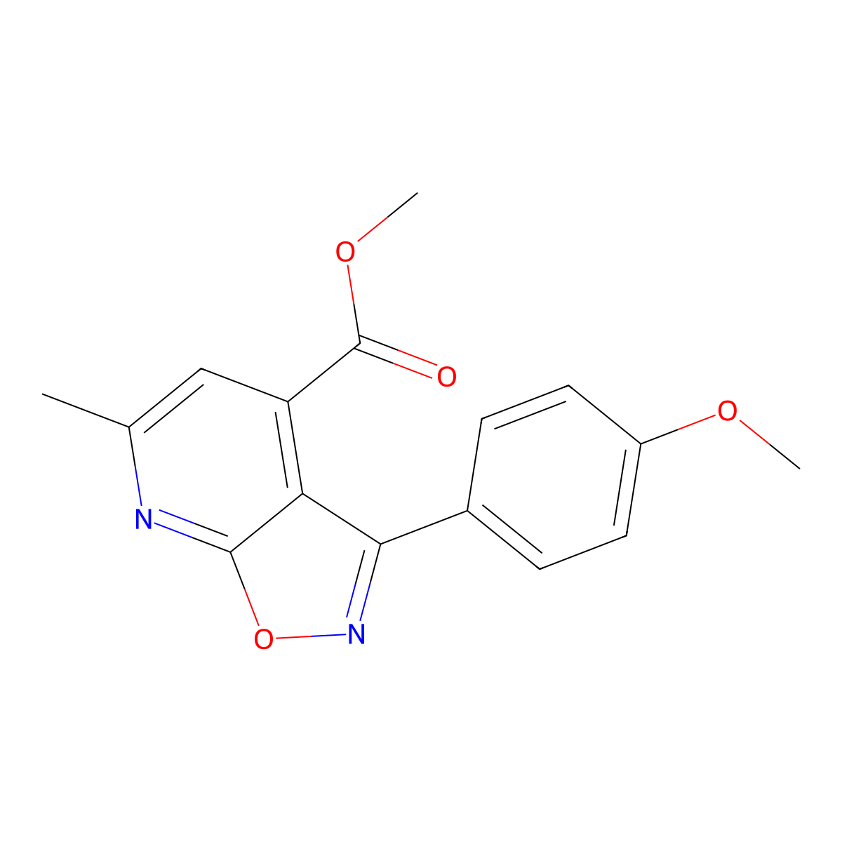 Methyl 3-(4-methoxyphenyl)-6-methylisoxazolo[5,4-b]pyridine-4-carboxylate molecular structure, CAS 1018144-20-1