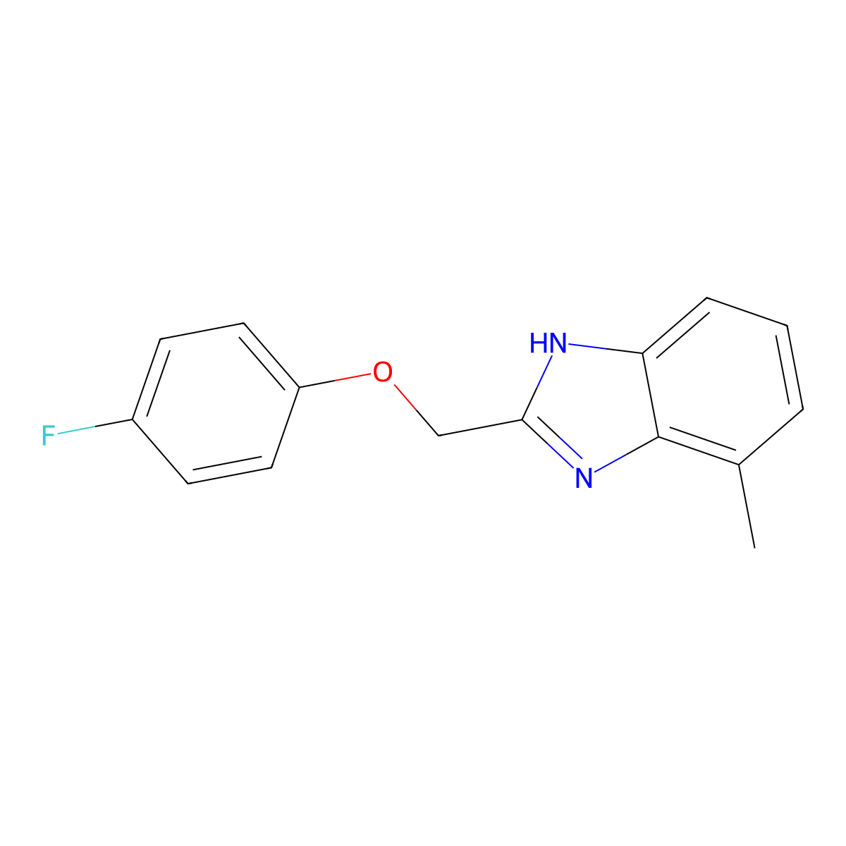 2-[(4-fluorophenoxy)methyl]-4-methyl-1H-1,3-benzodiazole molecular structure, CAS 1018145-97-5
