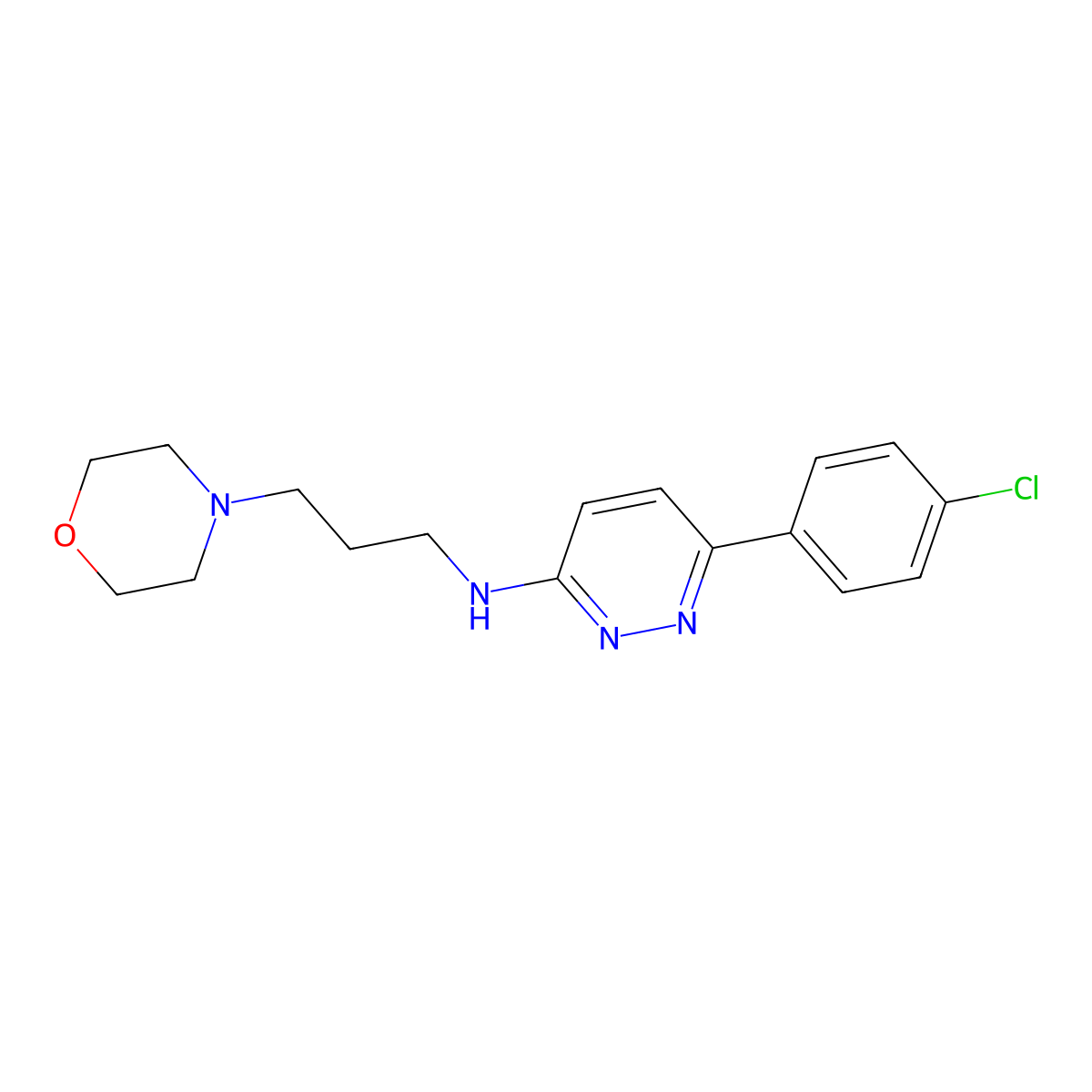 6-(4-chlorophenyl)-N-[3-(morpholin-4-yl)propyl]pyridazin-3-amine molecular structure, CAS 1018146-18-3