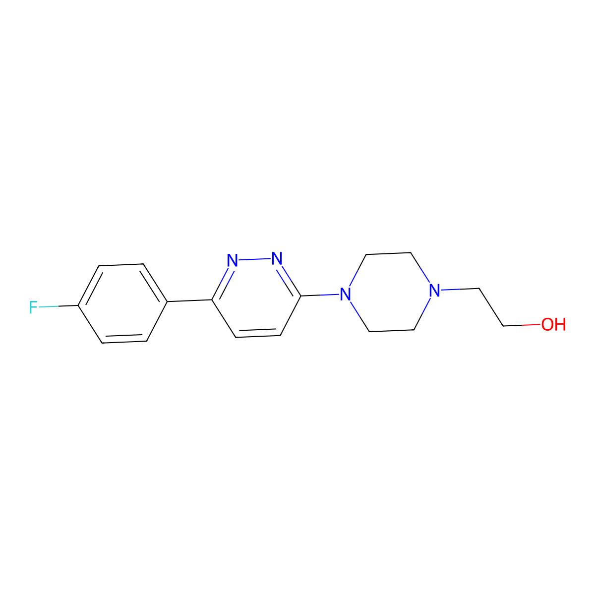 2-{4-[6-(4-Fluorophenyl)pyridazin-3-yl]piperazin-1-yl}ethanol molecular structure, CAS 1018146-22-9