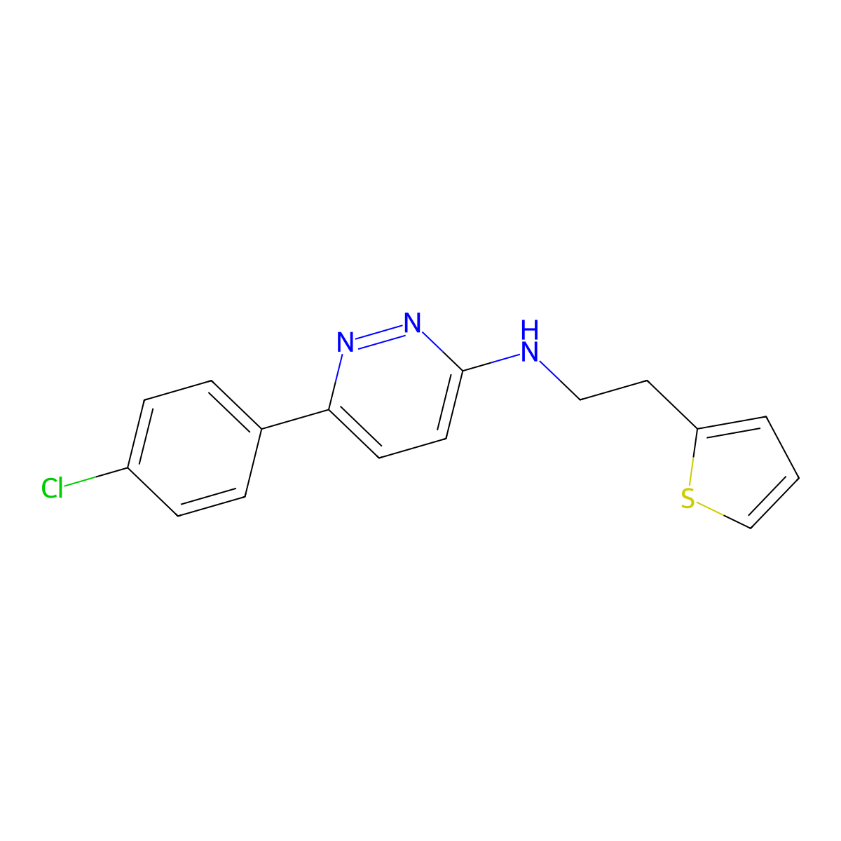 [6-(4-Chlorophenyl)pyridazin-3-yl](2-(2-thienyl)ethyl)amine molecular structure, CAS 1018146-26-3