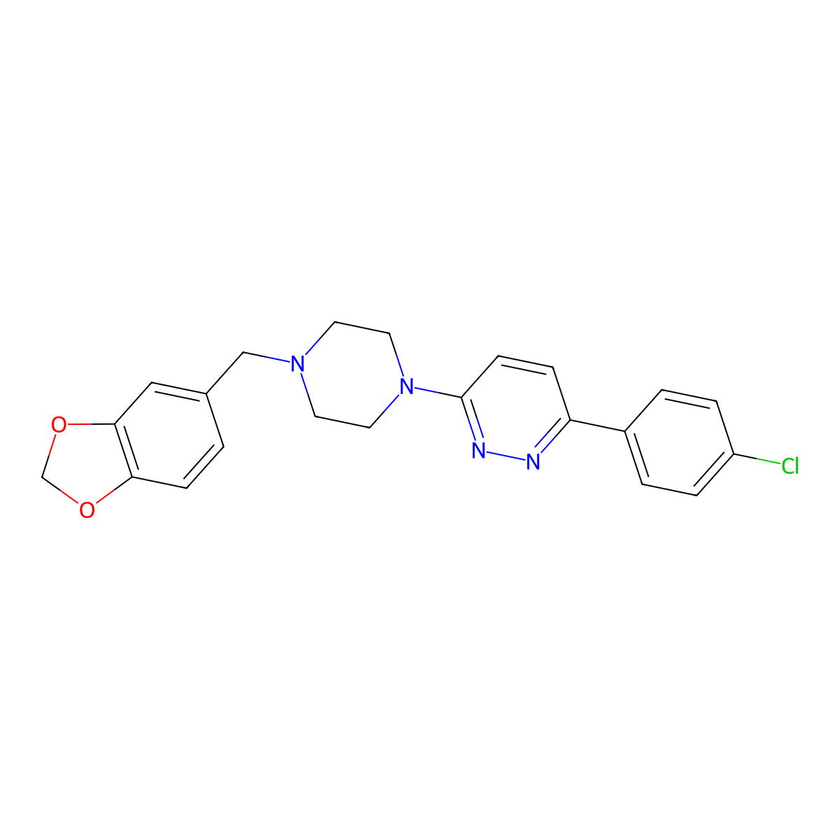 3-[4-(1,3-Benzodioxol-5-ylmethyl)piperazin-1-yl]-6-(4-chlorophenyl)pyridazine molecular structure, CAS 1018146-30-9