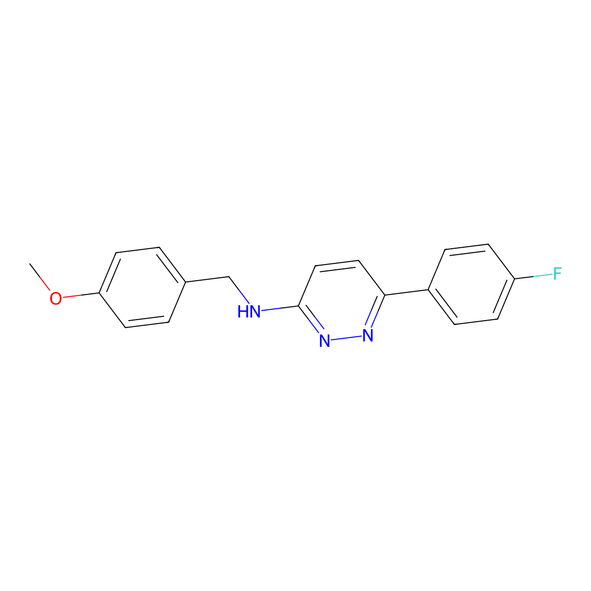6-(4-fluorophenyl)-N-(4-methoxybenzyl)pyridazin-3-amine molecular structure, CAS 1018146-34-3