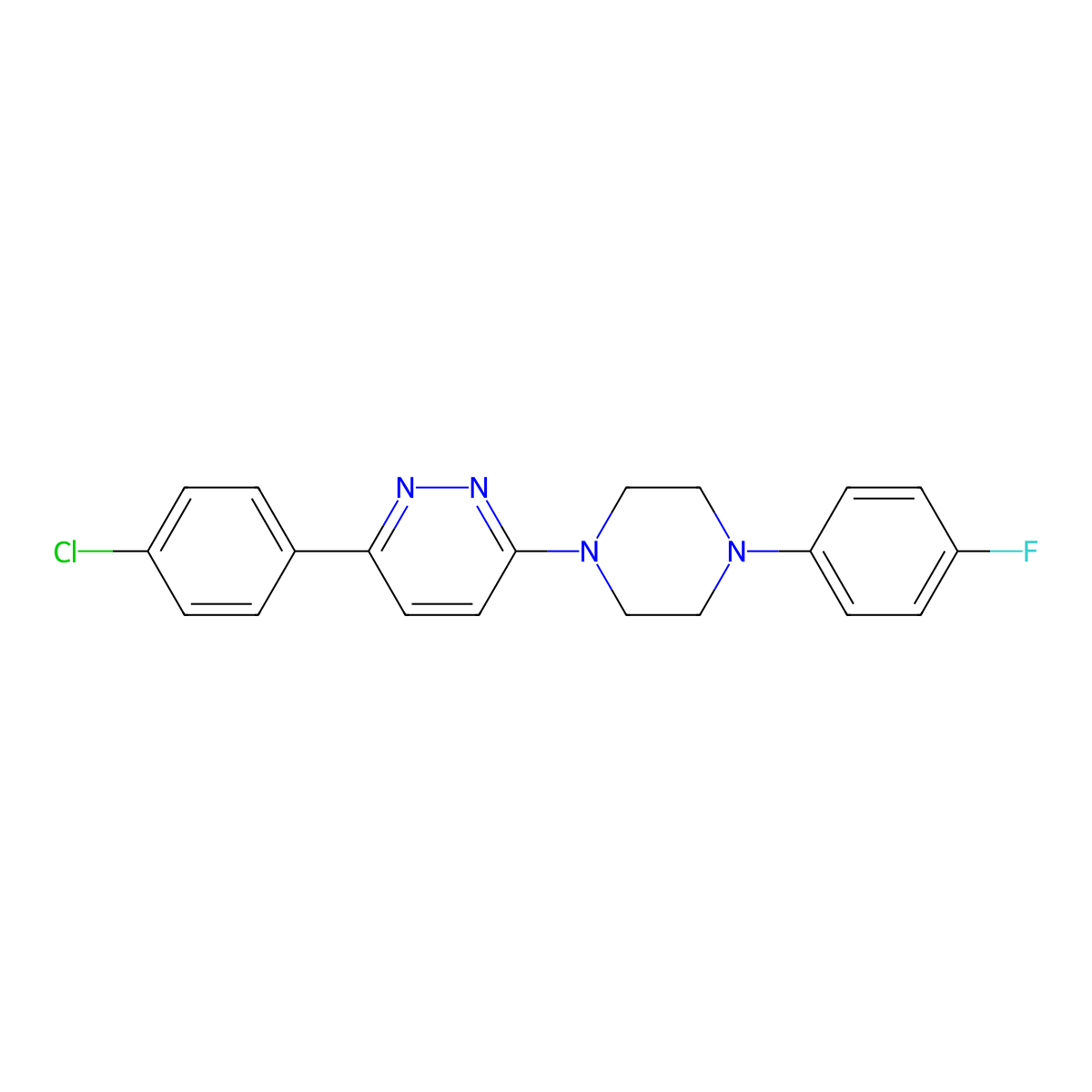 3-(4-Chlorophenyl)-6-[4-(4-fluorophenyl)piperazin-1-yl]pyridazine molecular structure, CAS 1018146-42-3