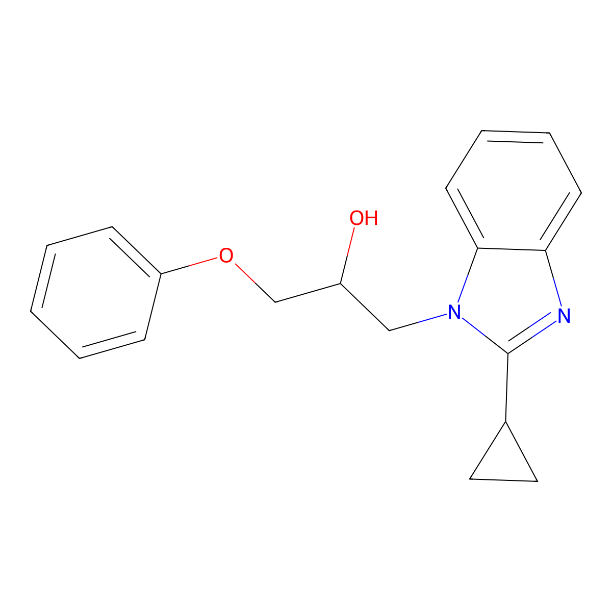 1-(2-Cyclopropylbenzimidazolyl)-3-phenoxypropan-2-ol molecular structure, CAS 1018146-66-1