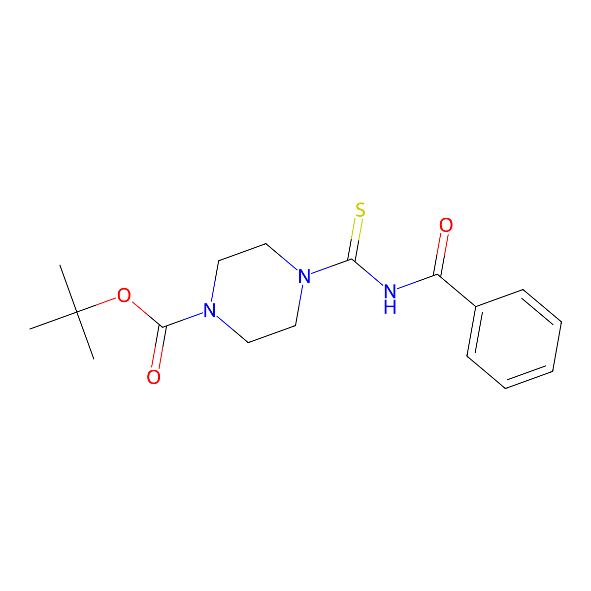 Tert-butyl 4-[(phenylcarbonyl)carbamothioyl]piperazine-1-carboxylate molecular structure, CAS 1018148-64-5
