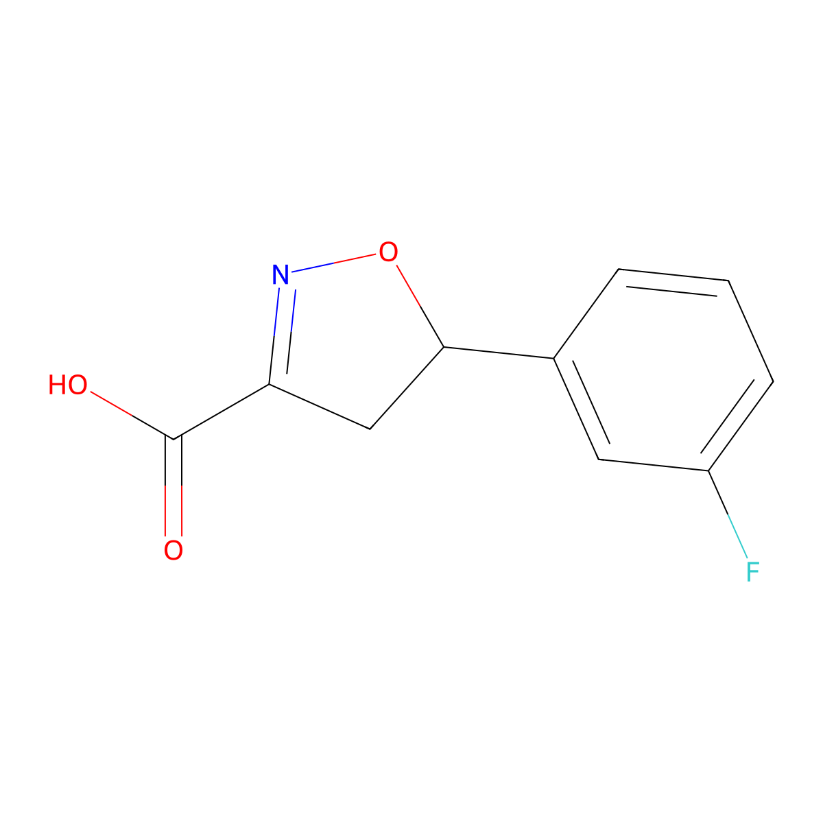 5-(3-Fluorophenyl)-4,5-dihydroisoxazole-3-carboxylic acid molecular structure, CAS 1018150-72-5