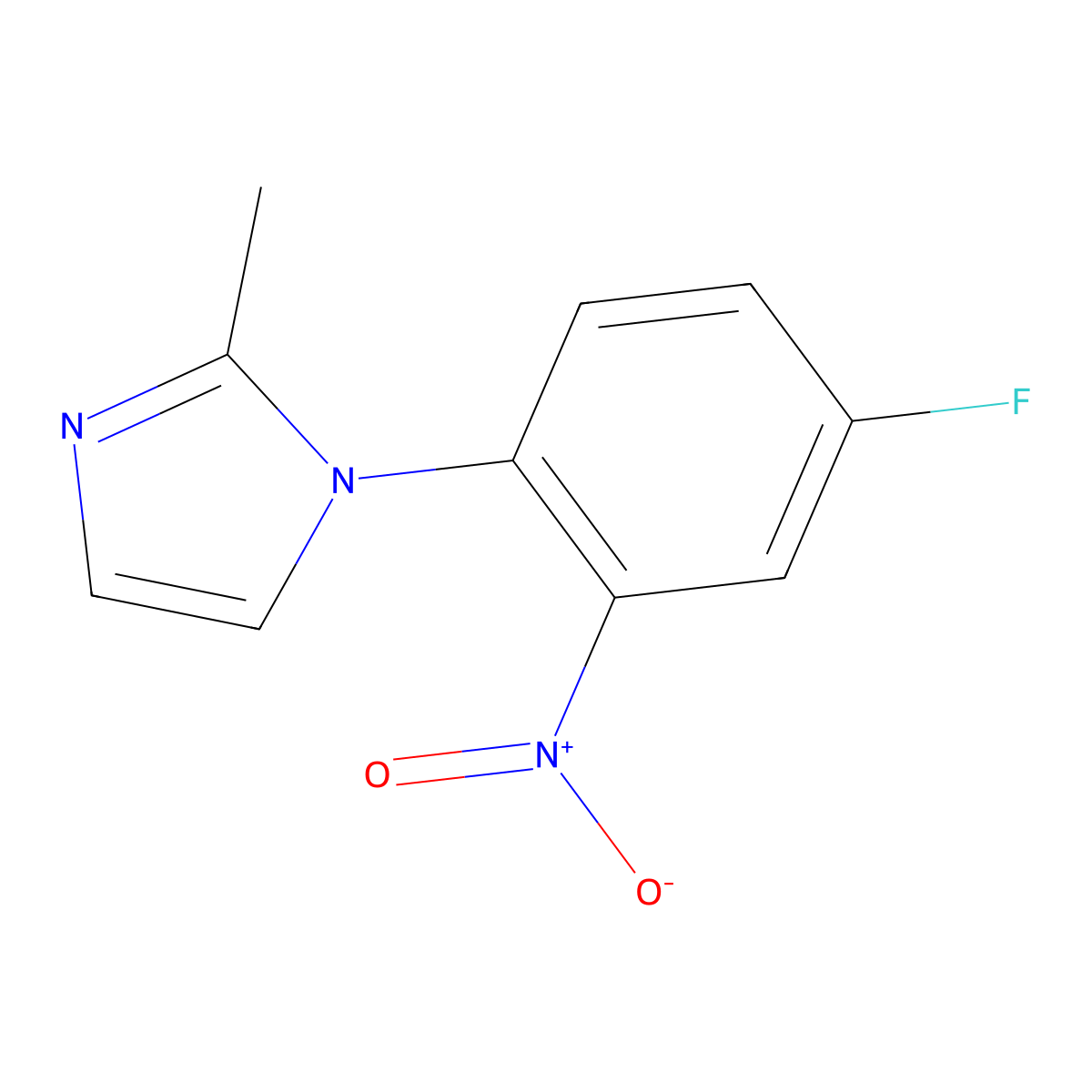 1-(4-fluoro-2-nitrophenyl)-2-methyl-1H-imidazole molecular structure, CAS 1018150-88-3