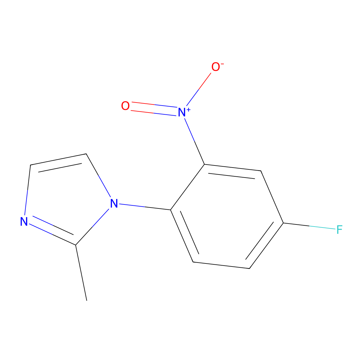 1-(4-fluoro-2-nitrophenyl)-2-methyl-1H-imidazole molecular structure, CAS 1018150-88-3