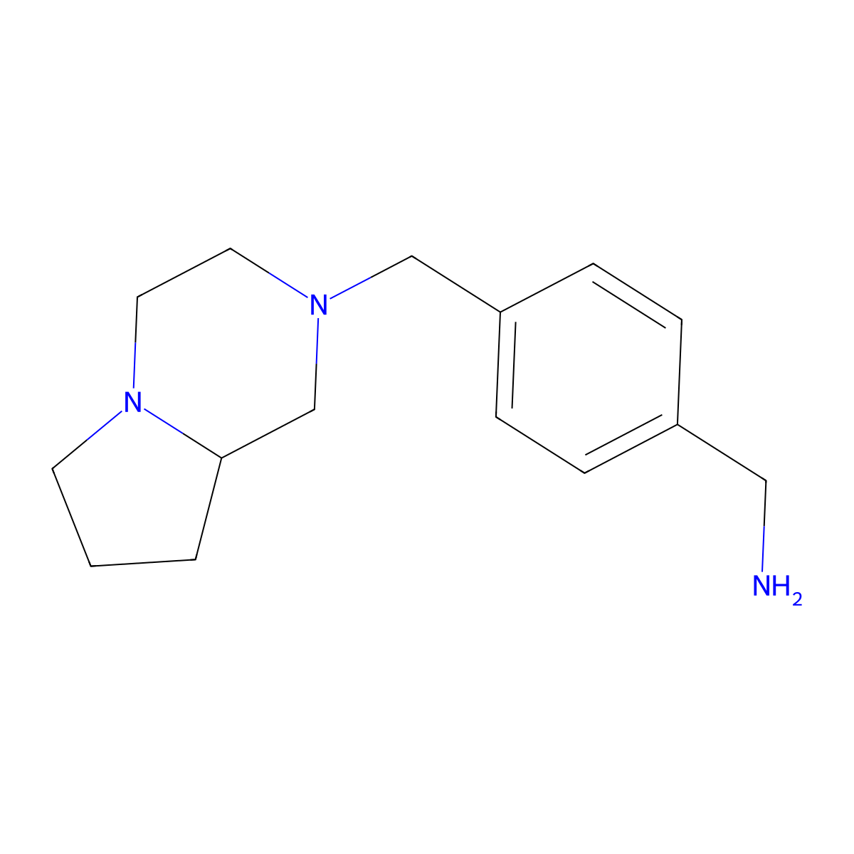 1-[4-(hexahydropyrrolo[1,2-a]pyrazin-2(1H)-ylmethyl)phenyl]methanamine molecular structure, CAS 1018151-25-1