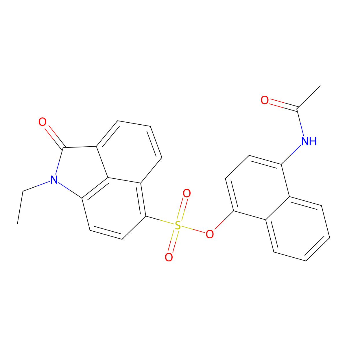 4-(Acetylamino)-1-naphthyl 1-ethyl-2-oxo-1,2-dihydrobenzo[cd]indole-6-sulfonate molecular structure, CAS 1018152-80-1