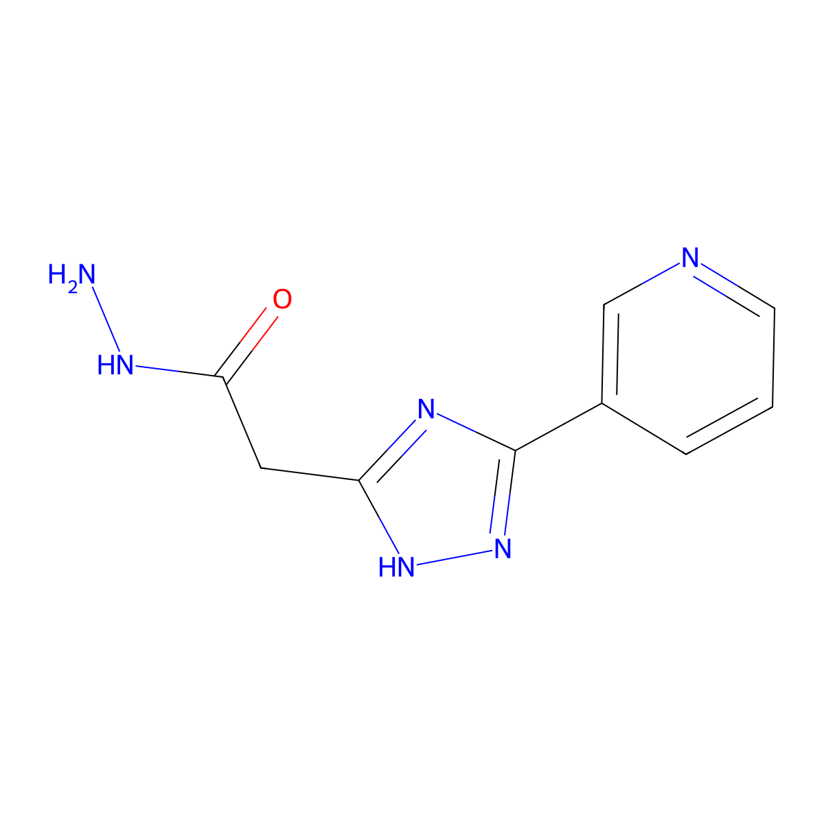 2-(5-(3-pyridyl)-1H-1,2,4-triazol-3-yl)acetohydrazide molecular structure, CAS 1018155-73-1