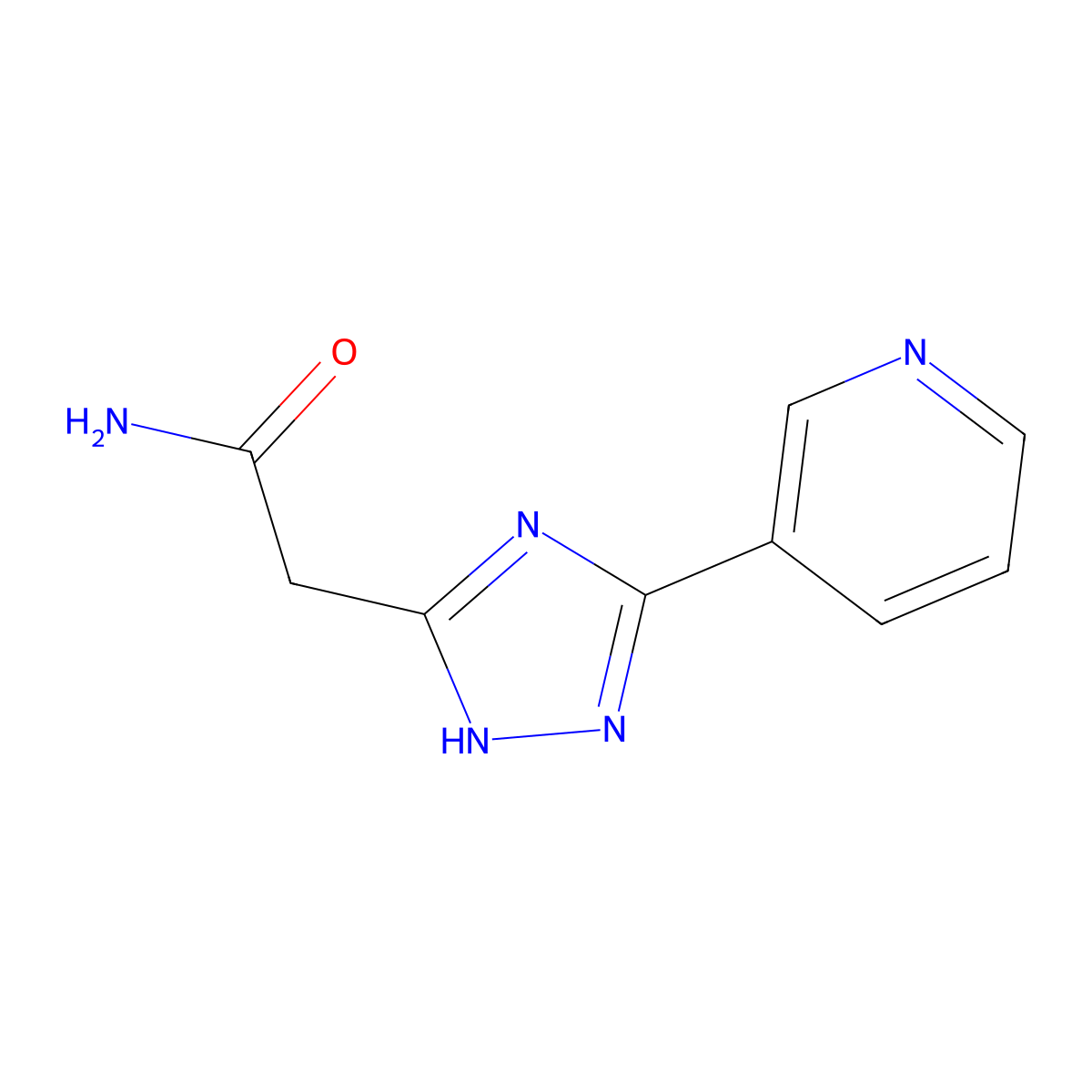 2-[5-(pyridin-3-yl)-1H-1,2,4-triazol-3-yl]acetamide molecular structure, CAS 1018155-92-4
