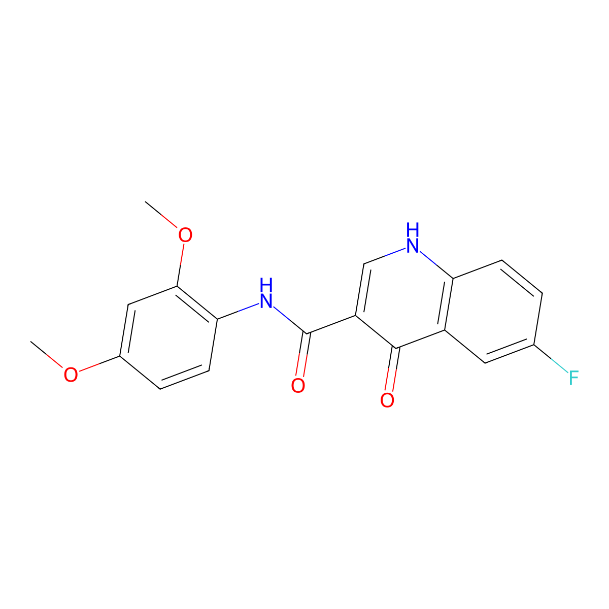 N-(2,4-dimethoxyphenyl)-6-fluoro-4-hydroxyquinoline-3-carboxamide molecular structure, CAS 1018156-39-2