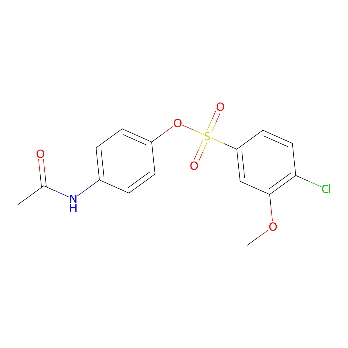 4-(Acetylamino)phenyl 4-chloro-3-methoxybenzenesulfonate molecular structure, CAS 1018156-85-8