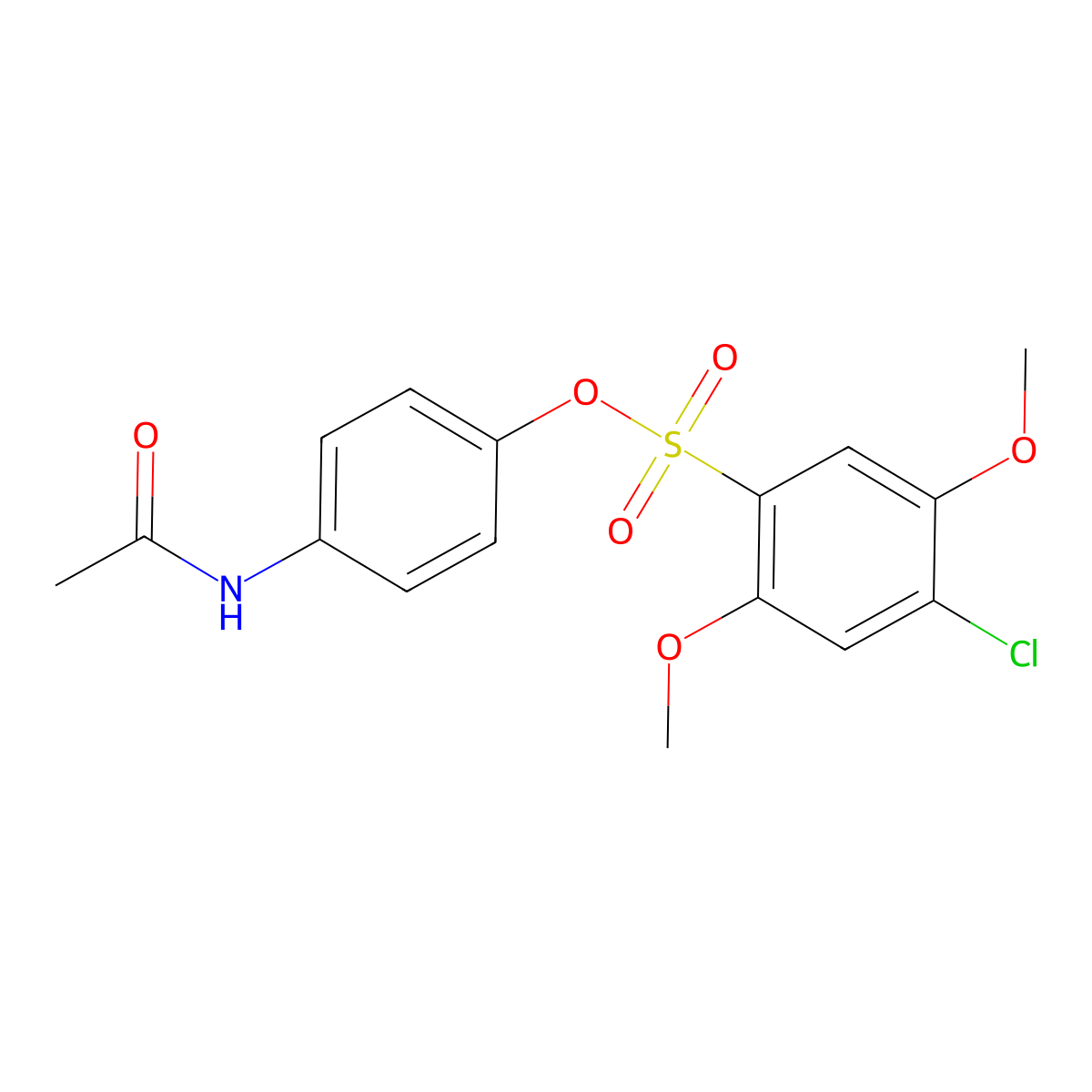 4-(Acetylamino)phenyl 4-chloro-2,5-dimethoxybenzenesulfonate molecular structure, CAS 1018156-97-2