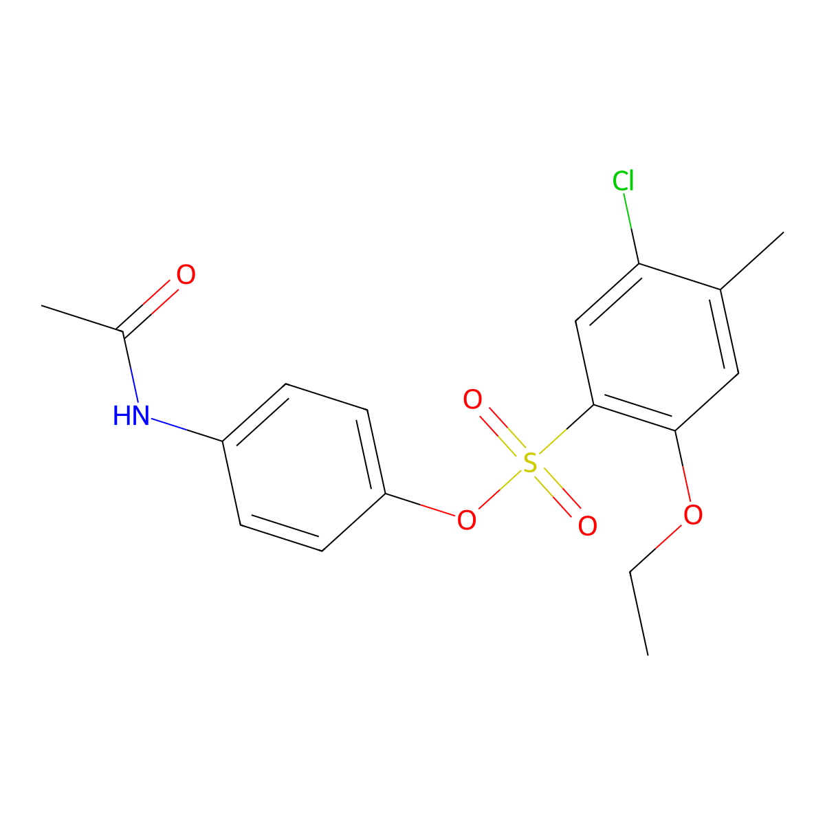 4-(Acetylamino)phenyl 5-chloro-2-ethoxy-4-methylbenzenesulfonate molecular structure, CAS 1018157-01-1
