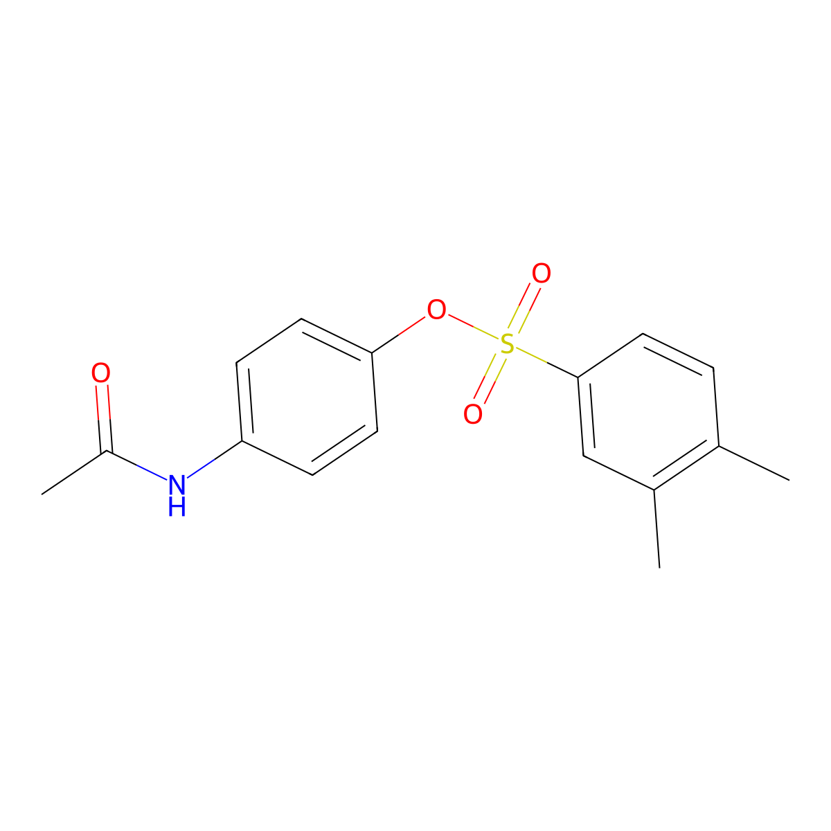 4-(Acetylamino)phenyl 3,4-dimethylbenzenesulfonate molecular structure, CAS 1018157-09-9