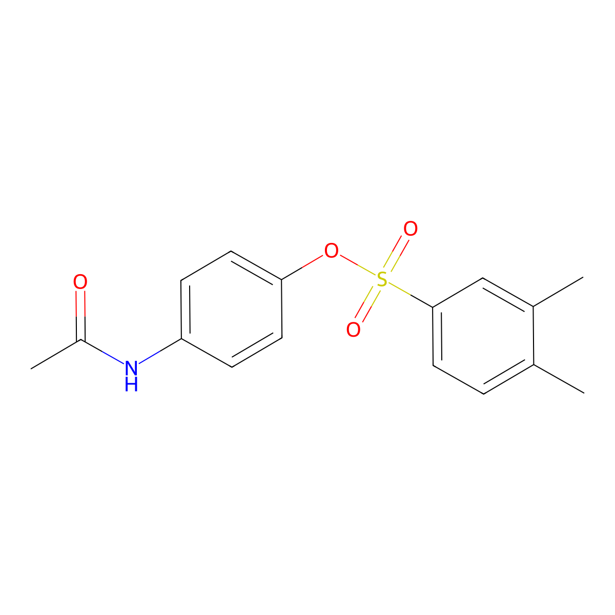 4-(Acetylamino)phenyl 3,4-dimethylbenzenesulfonate molecular structure, CAS 1018157-09-9