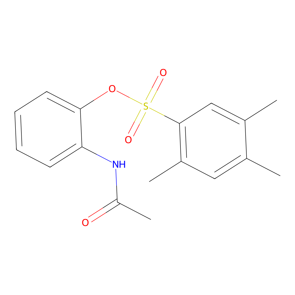 2-(Acetylamino)phenyl 2,4,5-trimethylbenzenesulfonate molecular structure, CAS 1018157-31-7